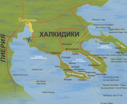 карта халкидиков